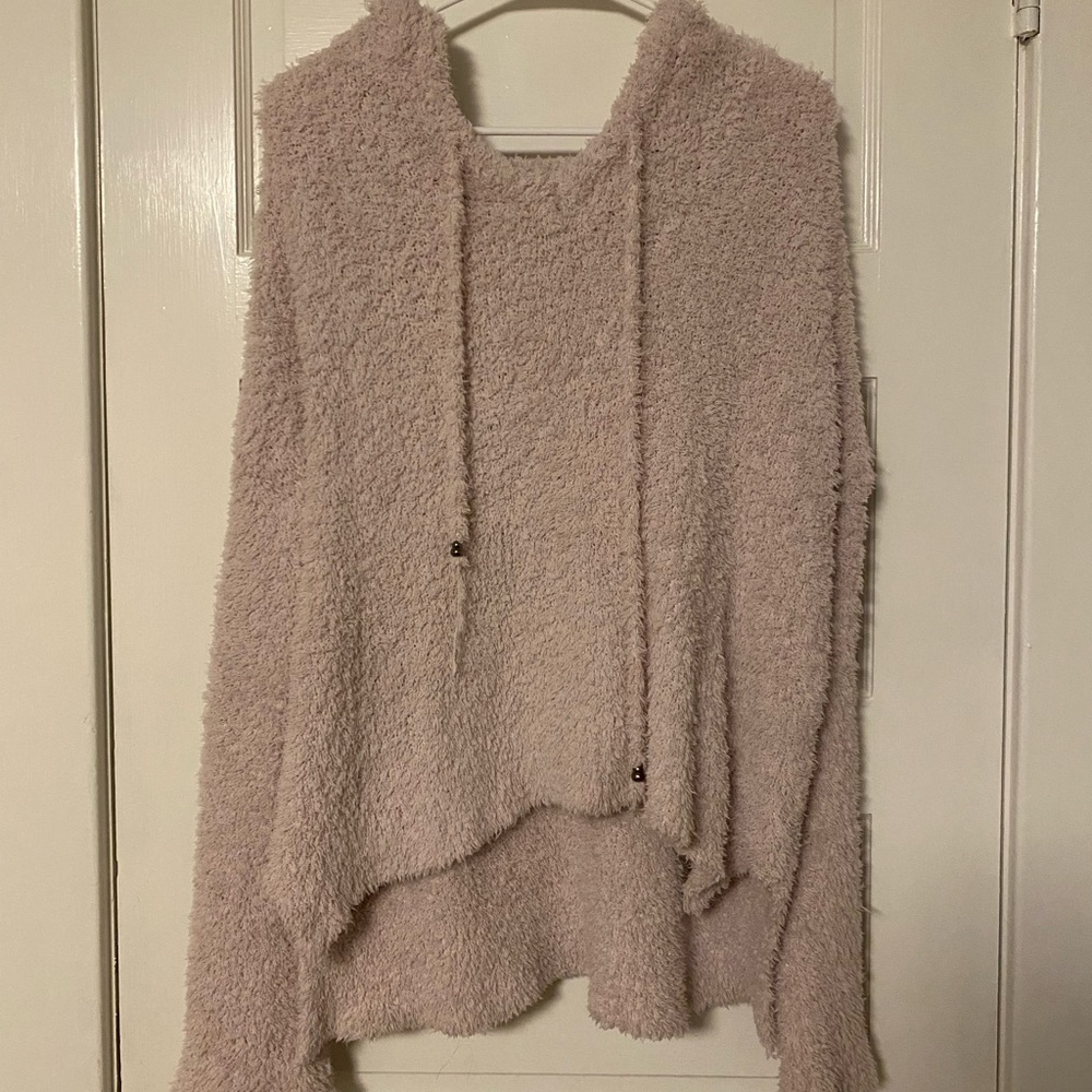 POL blush fuzzy hoodie